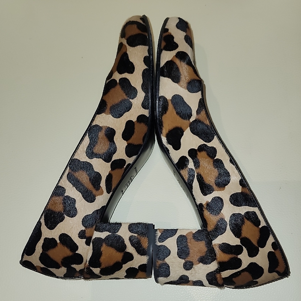 Margaux "The Heel" Leopard Print Pony Hair Heels Size 8.5 M - Picture 5 of 12